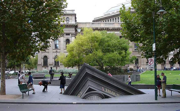 Sinking Building, Melbourne, Australie