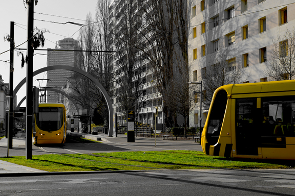 Trams Boulevard de l'Europe à Mulhouse 