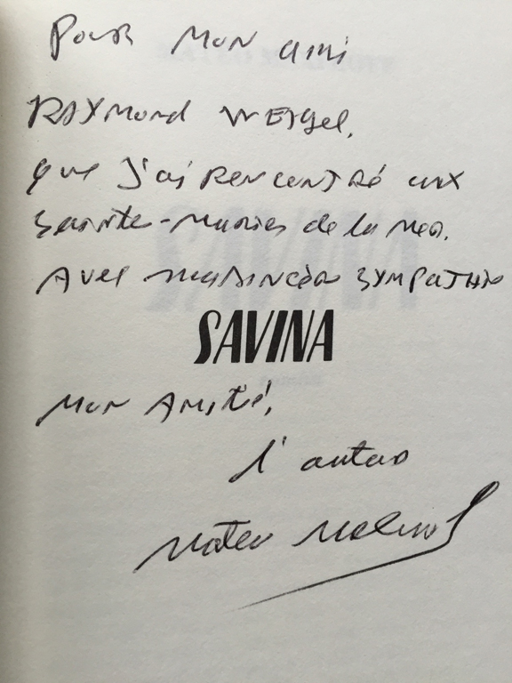 Dédicace de son roman Savina aux Saintes-Marie...