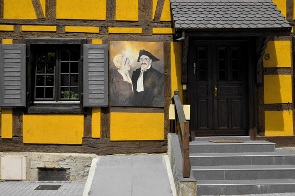 Maison jaune à Dannemarie en Alsace