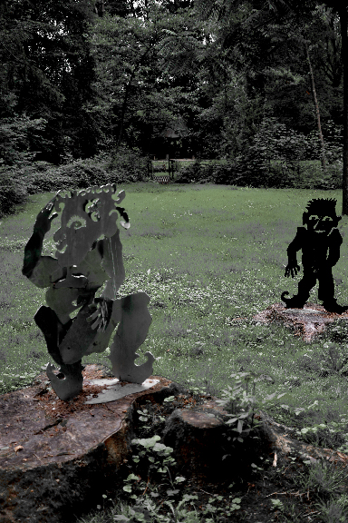 Sculpture dans un parc près d'Altkirch en Alsace