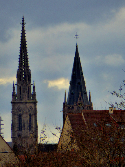 Clocher du Temple Saint Etienne et de l'église Sainte Geneviève à Mulhouse