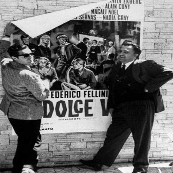 Marcello Mastroianni and Federico Fellini