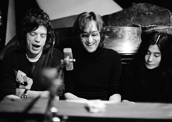 Mick Jagger , John Lennon and Yoko Ono