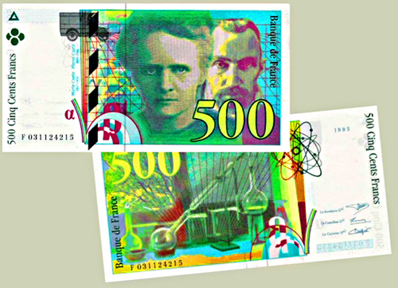 1994 500FR  Marie Curie 1867-1934 Physicienne et chimiste PierreCurie 1859-1906 Physicien et chimiste 